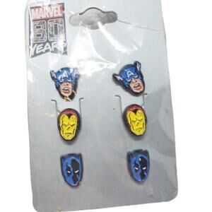 Disney Marvel 80 Years Celebration Enamel Stud Earrings NIP